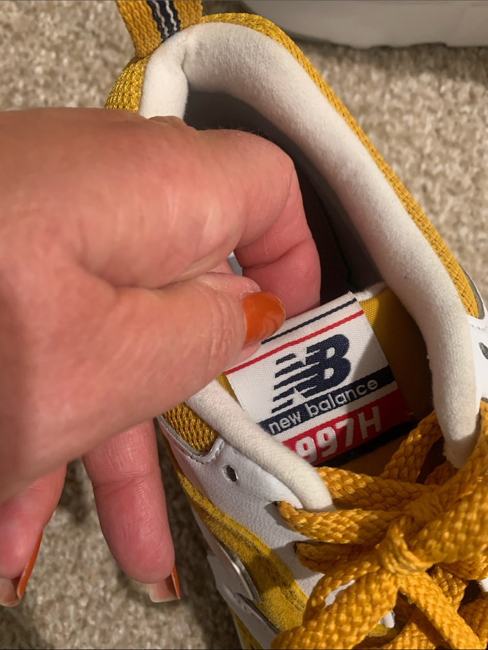 New Balance Yellow & White Womans Athletic Sneakers: Never Worn - Picture 3 of 7
